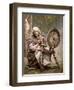 Irish Spinner and Spinning Wheel, 1890s-Science Source-Framed Giclee Print