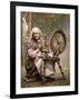 Irish Spinner and Spinning Wheel, 1890s-Science Source-Framed Giclee Print