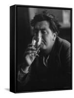 Irish Writer Brendan Behan, Embodiment of Ragged Poet Character in Many of Sean O'Casey's Plays-Gjon Mili-Framed Stretched Canvas