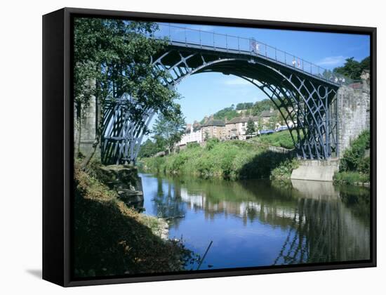 Iron Bridge Across the River Severn, Ironbridge, UNESCO World Heritage Site, Shropshire, England-David Hunter-Framed Stretched Canvas