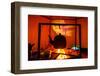 Iron Kettle over campfire, Sami Tent, Lapland, Sweden-null-Framed Photographic Print