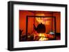 Iron Kettle over campfire, Sami Tent, Lapland, Sweden-null-Framed Photographic Print