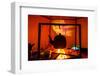 Iron Kettle over campfire, Sami Tent, Lapland, Sweden-null-Framed Photographic Print