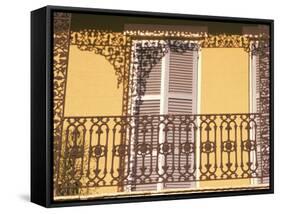 Iron Lace Balcony, New Orleans, Louisiana, USA-Ken Gillham-Framed Stretched Canvas