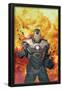 Iron Man 2.0 No.7 Cover: War Machine Standing and Flaming-Salvador Larroca-Framed Poster