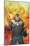 Iron Man 2.0 No.7 Cover: War Machine Standing and Flaming-Salvador Larroca-Mounted Poster