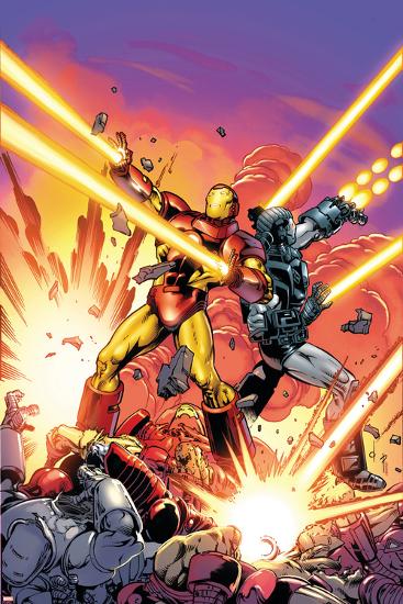 Iron Man #258.4 Cover Featuring Iron Man, War Machine-Dave Ross-Lamina Framed Poster