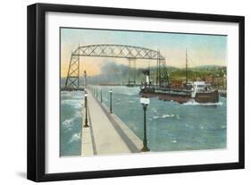 Iron Ore Boat, Duluth, Minnesota-null-Framed Art Print