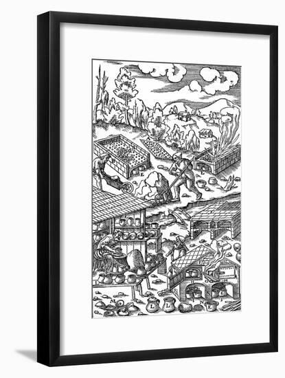 Iron Processing, 1556-Georg Agricola-Framed Art Print