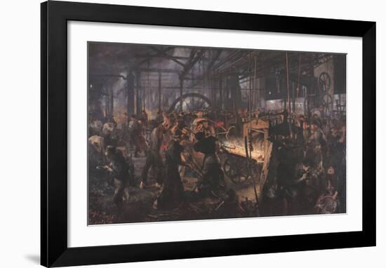 Iron Rolling Mill-Adolph Menzel-Framed Art Print