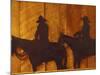 Iron Sculpture of Cowboys at Boulder River Ranch, Montana, USA-Jamie & Judy Wild-Mounted Photographic Print