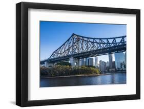 Iron train bridge (Story Bridge) across Brisbane River, Brisbane, Queensland, Australia, Pacific-Michael Runkel-Framed Photographic Print