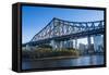 Iron train bridge (Story Bridge) across Brisbane River, Brisbane, Queensland, Australia, Pacific-Michael Runkel-Framed Stretched Canvas