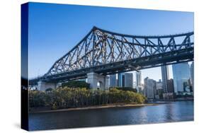 Iron train bridge (Story Bridge) across Brisbane River, Brisbane, Queensland, Australia, Pacific-Michael Runkel-Stretched Canvas