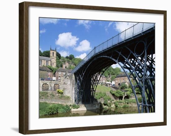 Ironbridge Gorge, Worlds' First Iron Structure (1779) by Designer Abraham Darby-null-Framed Photographic Print