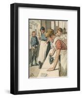 Ironing in the Public Laundry-null-Framed Art Print