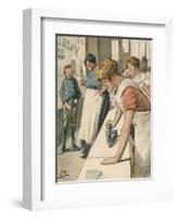 Ironing in the Public Laundry-null-Framed Art Print