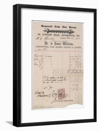 Ironmonger Receipt 1881-null-Framed Art Print