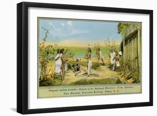 Iroquois Indian Exhibit, State Museum, Albany-Charles Marion Russell-Framed Giclee Print