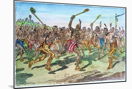 Iroquois: Lacrosse-C.W. Jefferys-Mounted Giclee Print