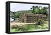 Iroquois Longhouse-null-Framed Stretched Canvas