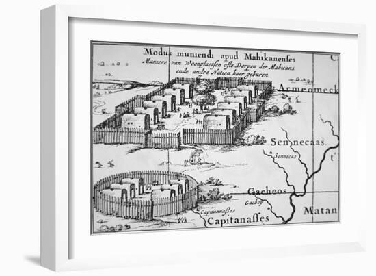 Iroquois Village, 1651-Nicolas Visscher-Framed Giclee Print