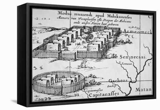 Iroquois Village, 1651-Nicolas Visscher-Framed Stretched Canvas