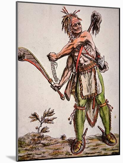 Iroquois Warrior, 1787-null-Mounted Giclee Print
