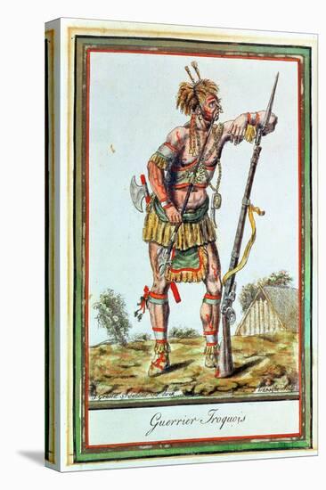 Iroquois Warrior, from 'Encyclopedie Des Voyages', Engraved by J. Laroque, 1796-Jacques Grasset de Saint-Sauveur-Stretched Canvas