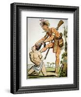Iroquois Warrior Scalping a White Victim-null-Framed Giclee Print