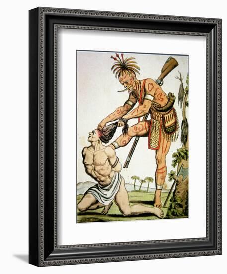 Iroquois Warrior Scalping a White Victim-null-Framed Giclee Print