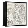 Irrawaddy River Northern Course Old Map (Ava Kingdom)-marzolino-Framed Stretched Canvas