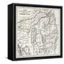 Irrawaddy River Northern Course Old Map (Ava Kingdom)-marzolino-Framed Stretched Canvas