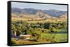 Irrigated Foothills Farmland in Sunrise Light, Belvue near Fort Collins in Northern Colorado-PixelsAway-Framed Stretched Canvas