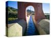 Irrigated water flowing across the Acueducto del Águila, better known as the Eagle Aquaduct, bui...-Panoramic Images-Stretched Canvas