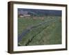 Irrigation Equipment in Hay Field with Bales and Red Barn, Bitteroot Valley, Montana, USA-Jamie & Judy Wild-Framed Photographic Print