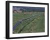 Irrigation Equipment in Hay Field with Bales and Red Barn, Bitteroot Valley, Montana, USA-Jamie & Judy Wild-Framed Photographic Print