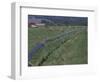 Irrigation Equipment in Hay Field with Bales and Red Barn, Bitteroot Valley, Montana, USA-Jamie & Judy Wild-Framed Photographic Print