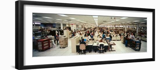 IRS Workers at Computer Stations, Entering Income Tax Returns Data-Ted Thai-Framed Premium Photographic Print