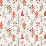 Seamless Geometric Pattern on Paper Texture. Winter/Fall Forest Background-Irtsya-Art Print