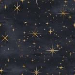 Seamless Night Sky Pattern. Elegant Stars Background-Irtsya-Stretched Canvas