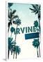 Irvine, California - Street Sign and Palms-Lantern Press-Framed Art Print