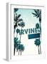 Irvine, California - Street Sign and Palms-Lantern Press-Framed Art Print