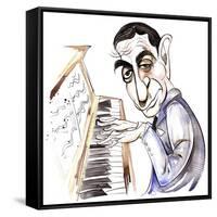 Irving Berlin - caricature-Neale Osborne-Framed Stretched Canvas