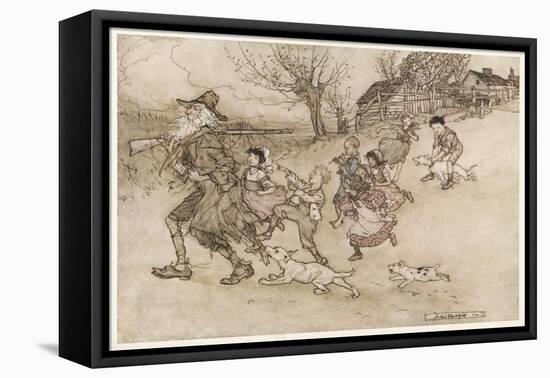 Irving, Rip Van Winkle-Arthur Rackham-Framed Stretched Canvas