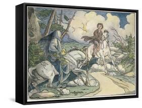 Irving: Sleepy Hollow, 1849-Felix O.C. Darley-Framed Stretched Canvas