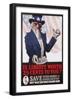 Is Liberty Worth 25 Cents to You? War Savings Stamps Poster-null-Framed Giclee Print