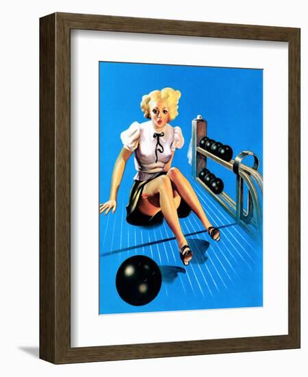 Is My Face Red! Bowling Pin-Up 1937-Gil Elvgren-Framed Art Print