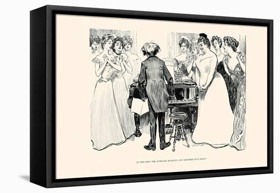 Is This Why the Average Husband and Brother Stay Away?-Charles Dana Gibson-Framed Stretched Canvas