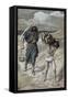 Isaac Bears the Wood For His Sacrifice-James Tissot-Framed Stretched Canvas